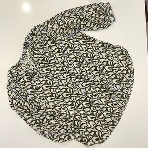 JACHS Girlfriend Olive and White Blouse Size M